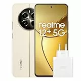realme 12+ Teléfono Móvil 5G, 8+256GB, Cámara para Retratos Sony LYT-600 OIS, Pantalla AMOLED ultrafluida de 120 Hz, Conjunto de Chips Dimensity 7050 5G, 5000 mAh, NFC, Beige, Exclusivo de Amazon