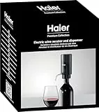 Haier Aireador y dispensador de vino eléctrico, 2 en 1, sabor y frescura mejorados, sirva con velocidad y perfección, opción de regalo perfecta para los amantes del vino
