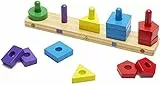 Melissa & Doug, Tablero para apilar y clasificar, Juguete para el Desarrollo, Habilidades motoras, Juguete Montessori, Surtido