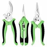 Zeripikfoasp 3 Piezas Tijeras de Podar, Tijera Jardineria con Mango de Bloqueo, Tijeras de Jardín Corte, Tesoura de Podar Ergonómicas, Herramientas Jardineria, para Plantas, Setos y Flores