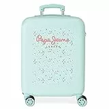 Pepe Jeans Leslie Maleta de cabina Azul 38x55x20 cms Rígida ABS Cierre de combinación lateral 34L 2,74 kgs 4 Ruedas dobles Equipaje de Mano