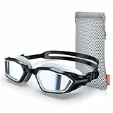 Findway Gafas de natación, Antivaho/UV, Gafas natación polarizadas para hombre mujer joven con puente nasal de recambio, Sin fugas, Visión nítida