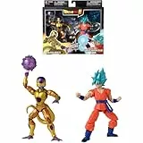 BANDAI - Dragon Ball Super - Figura Dragon Stars 17 cm - Battle Pack - Golden Freezer vs Super Saiyan Blue Goku - 37169
