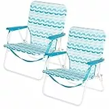 AKTIVE Pack 2 sillas Plegables de Camping, 50 x 51 x 67 cm, Estructura de Acero, Tejido Transpirable, reposabrazos Acolchados, con Posavasos Lateral, máx 110 kg, Funda de Transporte (85501)