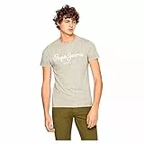 Pepe Jeans Original Stretch Camiseta para Hombre Slim Fit Manga Corta Gris, XL