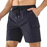 Superora Hombres Cargo Pantalones Cortos Transpirables de Secado Rápido y Elásticos de Corte Relajado Shorts para Deporte y Tiempo Libre,Utilitarios de Trabajo con Múltiples Bolsillos