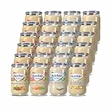 Nutribén Pack de 24 Potitos variados | Menestra de cordero | Pollo con guisantes y zanahoria | Arroz con merluza | Manzana, Naranja, Plátano y Galleta - Desde los 6 Meses - 24 x 235gr