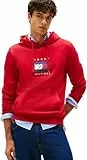 Tommy Hilfiger Sudadera Hombre Linear Flag Graphic de algodón, Rojo (Medium Red), L