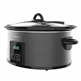 Cecotec Olla de Cocción Lenta de 5,5 L Digital ChupChup Matic Essential. 240W, Cubeta Cerámica, Tapa Cristal, Programable 24h, Temporizador 20h, 2 Niveles de Temperatura, Función Mantener Caliente
