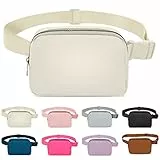 Riñonera para Mujeres y Hombres, Riñonera de Moda, Riñonera Viaje Impermeable Ajustable para Viajes, Caminatas, Campamentos, Bicicleta, Correr, Deportes al Aire Libre (Beige)