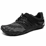 SAGUARO Barefoot Hombre Mujer Zapatillas de Trail Running Ligeras Cómodas Minimalistas Zapatos Descalzos, Negro Sólido 40