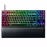 Razer Huntsman V2 Tenkeyless (Red Switch) - Teclado óptico para juegos sin teclado numérico (reposa-palmas, HyperPolling, teclas Doubleshot PBT) Teclado Español - Negro