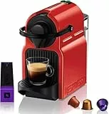 Nespresso Krups Inissia XN1005 - Cafetera monodosis de cápsulas Nespresso, 19 bares, apagado automático, color rojo