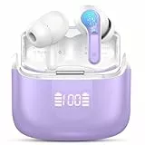 Ordtop Auriculares Inalámbricos, Auriculares Bluetooth 5.4 HiFi Estéreo con 4 ENC Mic, 40H Cascos Inalambricos Bluetooth Reducción de Ruido, IP7 Impermeables Auriculares In-Ear, Pantalla LED, USB-C