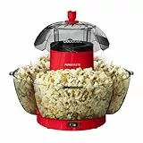 Cecotec Máquina de Palomitas Eléctrica Fun&Taste P'Corn Lotus. Palomitero de 1200 W, Palomitas Listas en 2 Mins, Incluye 4 Recipientes Extraíbles, Capacidad Total de 4,5 L, Rojo