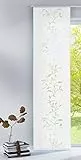 Gardinenbox Flächenvorhang Moderno japonés de separación de Espacios, Cortina corredera Tendril plástico con riel de Panel, Poliéster, Blanco, 245x60 (HxB)