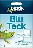 BOSTIK Blu Tack Blanco, Masilla Adhesiva Cuarteada, Moldeable y Reutilizable, Fijación de Todo Tipo de Objetos, Limpia, Segura y Fácil de Usar, Sustituye Chinchetas y Cintas Adhesivas, Sobre 55 g