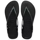 Havaianas - Sunny II, Sandalias Cómodas y Duraderas, con Tira de Cierre en Talón, Aporta Estabilidad, Tiras Finas, Mujer, Negro, 37/38 EU