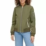 Levi's Women's Poly Bomber Jacket with Contrast Zipper Pockets, Army Green, XL