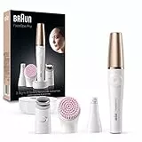 Braun FaceSpa Pro 912 - Depiladora facial con 3 accesorios, color blanco y bronce