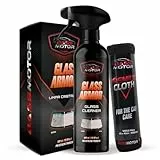 Bass Motor - Limpia Cristales Coche y Moto para Interior y Exterior Limpia Desengrasa y Abrillanta con Microfibra Incluida sin Marcas ni Vaho en Cristales con Aroma Fresco - Glass Armor 500ml + Bayeta