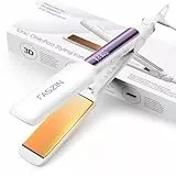 Faszin Plancha de Pelo con Placa de 42 mm de Ancho, Plancha de Titanio con Iones Negativos, Pantalla LED, Calentamiento Rápido de 30 s, Temperatura Ajustable de 11 Niveles (130-230 ℃) - Blanco