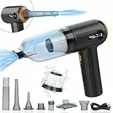 Aspirador De Mano, 15000 Pa Potente Aspiradora Coche, 4 En 1 Aspirador Y Soplador De Polvo Ligero, Pantalla Led, Mini Aspirador Recargable Por Usb Para Coche, Hogar Y Limpieza De Pelo De Mascotas