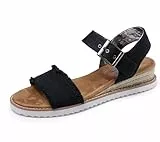 Skechers DESERT KISS ADOBE PRINCESS, Sandalias Mujer, Negro (Black Canvas), 40 EU