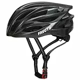 Favoto Casco de Bicicleta Ajustable, Casco de Ciclismo con Forro para Hombre Mujer Adultos, Casco de MTB Carretera Montaña Certificado CE TUV Fibra de Carbono M (55-58cm)