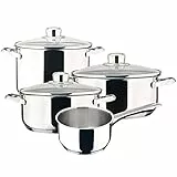 Magefesa - Dux batería de cocina, 7 piezas, fabricada en acero inoxidable 18/10, compatible con todo tipo de fuego, inducción, fácil limpieza y apta lavavajillas
