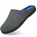 Mishansha Zapatillas de Casa Hombre Pantuflas Invierno Hombres Memory Foam CáLido Antideslizantes Interior Al Aire Libre Zapatilla de Estar Gris 42/43
