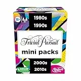 Hasbro Gaming Juegos (Excepto Monopoly) Trivial Pursuit Lote múltiple de minijuegos, Preguntas de Trivia para Adultos y Adolescentes 16+, Incluye 4 Juegos sobre 4 décadas