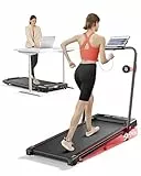 4 en 1 Cinta de Correr Plegable con Inclinación 9%, TOPUTURE 2.5HP Walkingpad para Debajo del Escritorio, 12KM/H, para Hogar/Oficina, Pantalla LED Doble, App y Control Remoto Magnético Mute