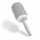 Olivia Garden Expert Blowout Speed – Blanco & Gris -65 - Cepillo redondo de cerámica con cuerpo extra largo para secados un 25% más rápidos