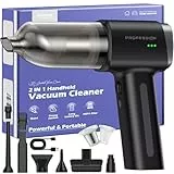 Bemkia Aspirador de Mano, 28000Pa Mini Aspirador Recargable 4 en 1 con Motor sin Escobillas - Aspiradora Portátil sin Cable para Coche, Oficina, Hogar y Cocina (Negro)