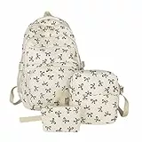 Mochilas Bonitas - 3 Pieces Mochilas Escolares Con Lazo | atractiva Para La Vuelta Al Cole De Bolsas Para Niñas Ligeras Para Escuela Viajes Trabajo Ideal Como Regalo Para Adolescentes Y Niñas