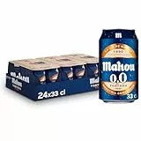 Mahou 0,0 Tostada, Pack de 24 Latas x 33 cl, Cerveza Lager Refrescante, Ligera y Suave, Sabor Auténtico, Cerveza 0.0% Vol Alcohol