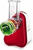 Moulinex Fresh Express Plus - Rallador, 5 funciones, 200W, 1 dB, metal, rojo/blanco