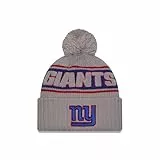 New Era New York Giants NFL 2024 Sideline Sport Knit Gris Gorro con Pompón