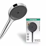 hansgrohe Rainfinity - ducha de mano, alcachofa de ducha con 3 tipos de chorro, cabezal de ducha redondo (⌀ 130 mm), con sistema antical, cromo, 26864000