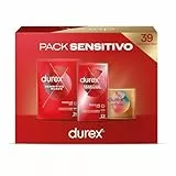 Durex Pack Preservativos Sensitivo Suave + Sensitivo Contacto Total + Real Feel Sin Latex, Pack Ahorro 39 condones