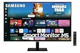 SAMSUNG LS27DM500EUXEN - Smart Monitor M5 de 27' Full HD (1920 x 1080, 16:9, 144Hz, 4ms, AMD FreeSync, Modo Eye Saver, Flicker Free), Negro, Versión 2024