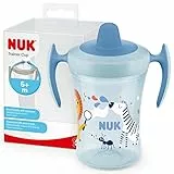 NUK Trainer Cup vaso aprendizaje bebe | +6 meses | 230 ml | Asas fáciles de agarrar y a prueba de fugas | Boquilla suave ideal para el destete | Sin BPA y lavable | Azul