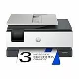 HP OfficeJet Pro 8122e, Impresora multifunción profesional de tinta A4 a color, Copia, Escáner, Mobile Fax, Wi-Fi, Impresión a doble cara automática, 3 meses de impresión Instant Ink con HP+, Gris