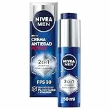 NIVEA MEN POWER Crema Hidratante 2 en 1 Antimanchas y Antiarrugas (1 x 50 ml), crema facial antiedad con protector FP30, proteccción solar con Luminous 630 y ácido hialurónico