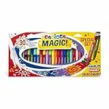 Carioca Rotuladores mágicos | Caja de 30 Rotuladores Mágicos | Rotulador Magink incluido en el Pack que Permite Conseguir Dos Colores o Borrarlos | Punta Maxi Ø 6 mm | 30 piezas