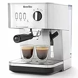 Breville Máquina de expresso Bijou Barista | Expreso automático y manual, Cafetera capuchino y café con leche | Bomba de 15 bares | Vara de vapor | Plateada [VCF149X]