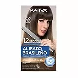 Kativa Kit Alisado Brasileño para Cabello Oscuro Teñido o con mechas - Nueva fórmula con Keratina Vegana - Tratamiento Alisado Profesional en Casa - Hasta 12 Semanas de duración - Fácil de aplicar