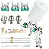 HVLP Pistola de Pintura Profesional, Pistola Pulverizadora de Pintura, Recipiente de Pintura 600 ml, 3 boquillas 1,4mm 1,7mm 2,0mm, Alimentación por Gravedad Pistola Rociadora para Automóviles, Techos