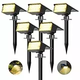 kolpop Luces Solares LED Exterior Jardin [6 Piezas/77 LEDs],3000K Cálido Luz Solar Exterior,Impermeable IP65,1800LM Focos Solares para Patio,Piscina,Macetas,Suelo,Calzada,Terraza,Césped,Carril